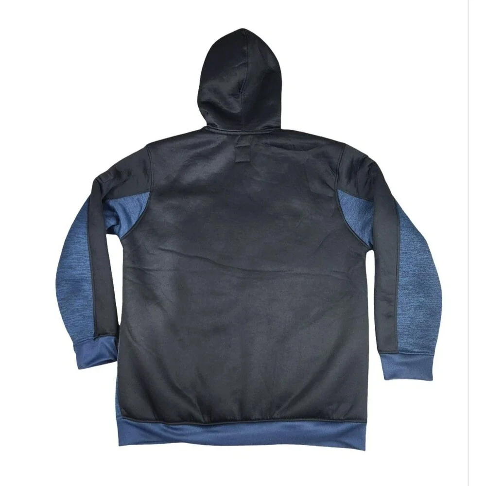 Akademiks Full Zip Hoodie Jacket Sherpa Lined Fleece Blue & Black Men's 3XL